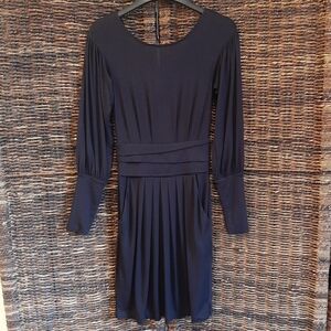 BCBGeneration Low Back Balloon Sleeve Knit Mini Dress Stretch Work LBD Black XS